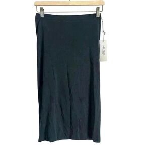 Helfrich Los Angeles Women's S Reagan Black Washed Knee Length Stretch Skirt NWT